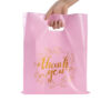 Plastic Waterproof Cloth Retail Pink Shopping Bag Luxury Printed Die Cut Plastic Shopping Bag With Handle